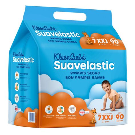 Pa&ntilde;al Extra Extra Jumbo Kleen Beb&eacute; Suavelastic 90 Pzas